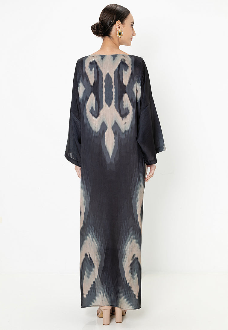 TASLA KAFTAN WITH BELT - Black