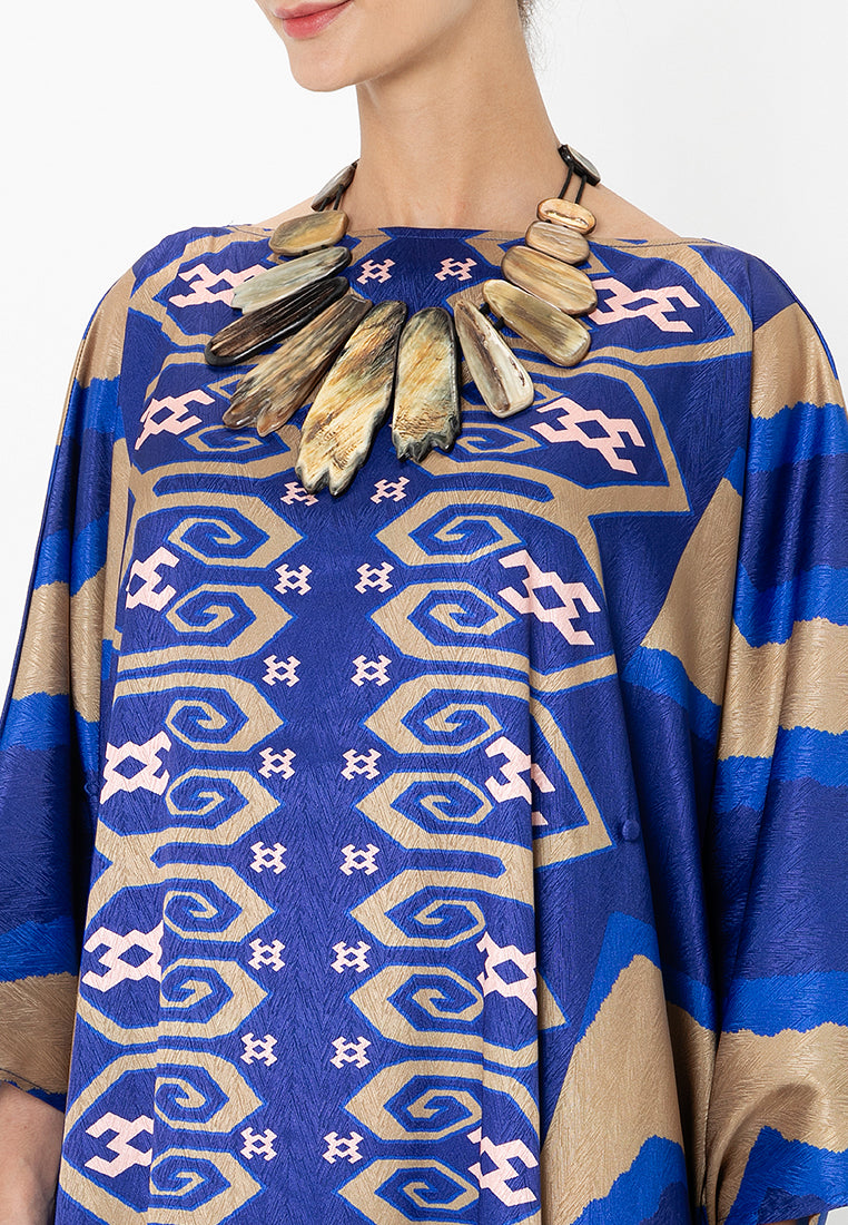 MELA FRONT BUTTON KAFTAN - Navy