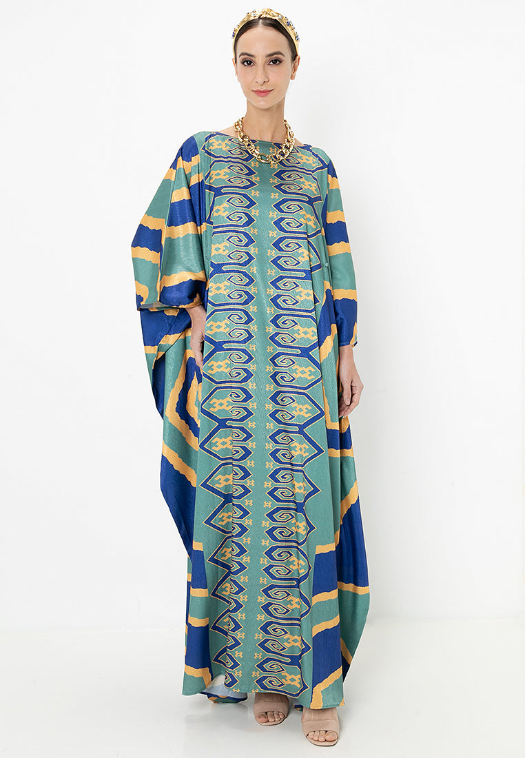 MELA FRONT BUTTON KAFTAN - Green