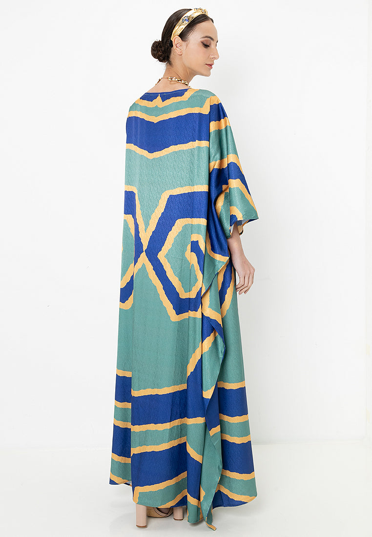 MELA FRONT BUTTON KAFTAN - Green