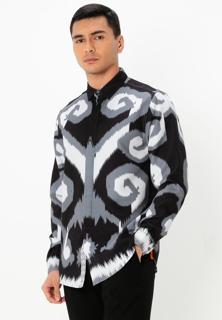 SAMA LONG SLEEVES SHIRT - Black/Platinum