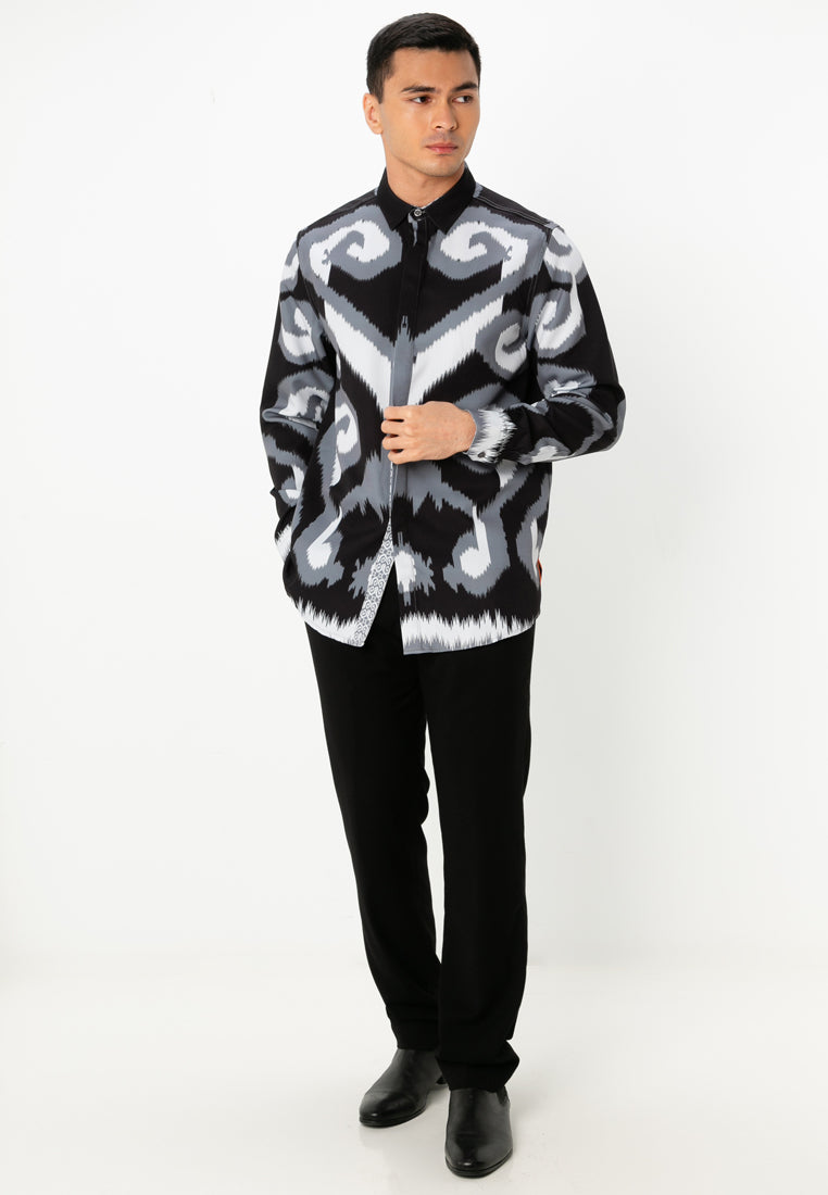 SAMA LONG SLEEVES SHIRT - Black/Platinum