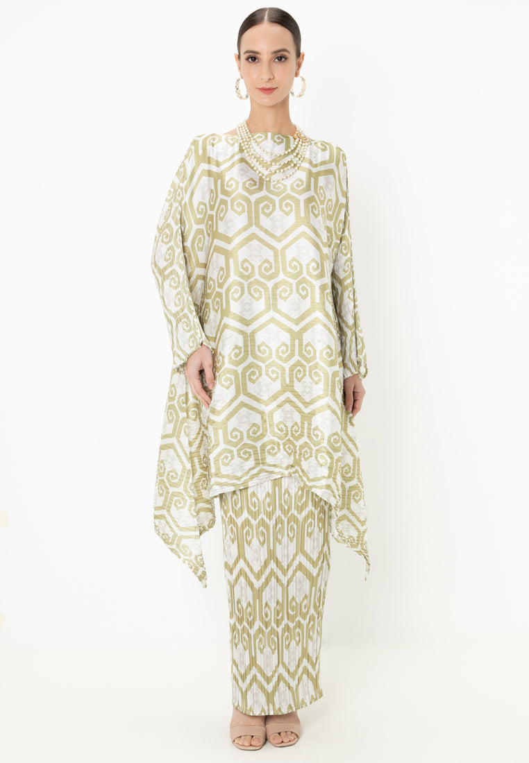 MELA PLEATED KURUNG  SET - Gold