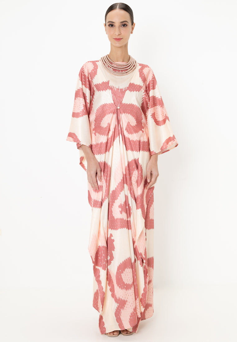 SAMA FRONT BUTTON KAFTAN - Red