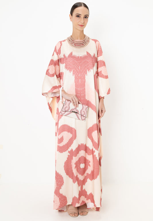 SAMA FRONT BUTTON KAFTAN - Red