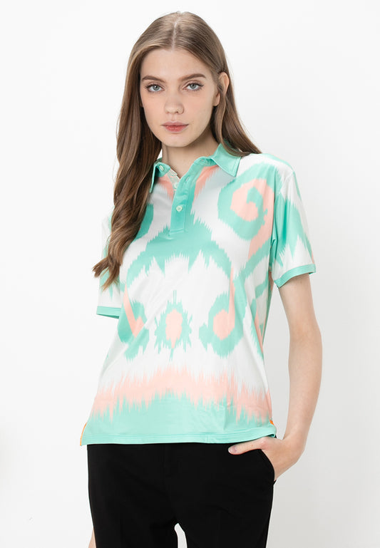 SAMA POLO SHIRT - MINTGREEN/PEACH (PRE-ORDER LADIES)