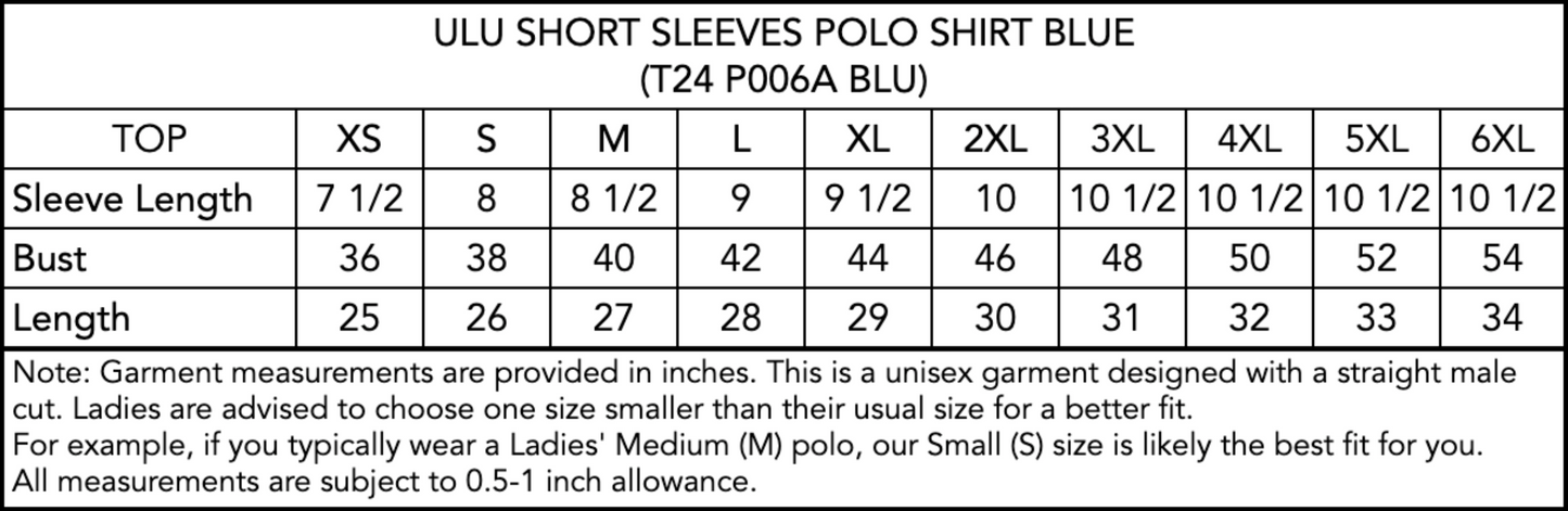 ULU POLO SHIRT - BLUE (PRE-ORDER MENS)